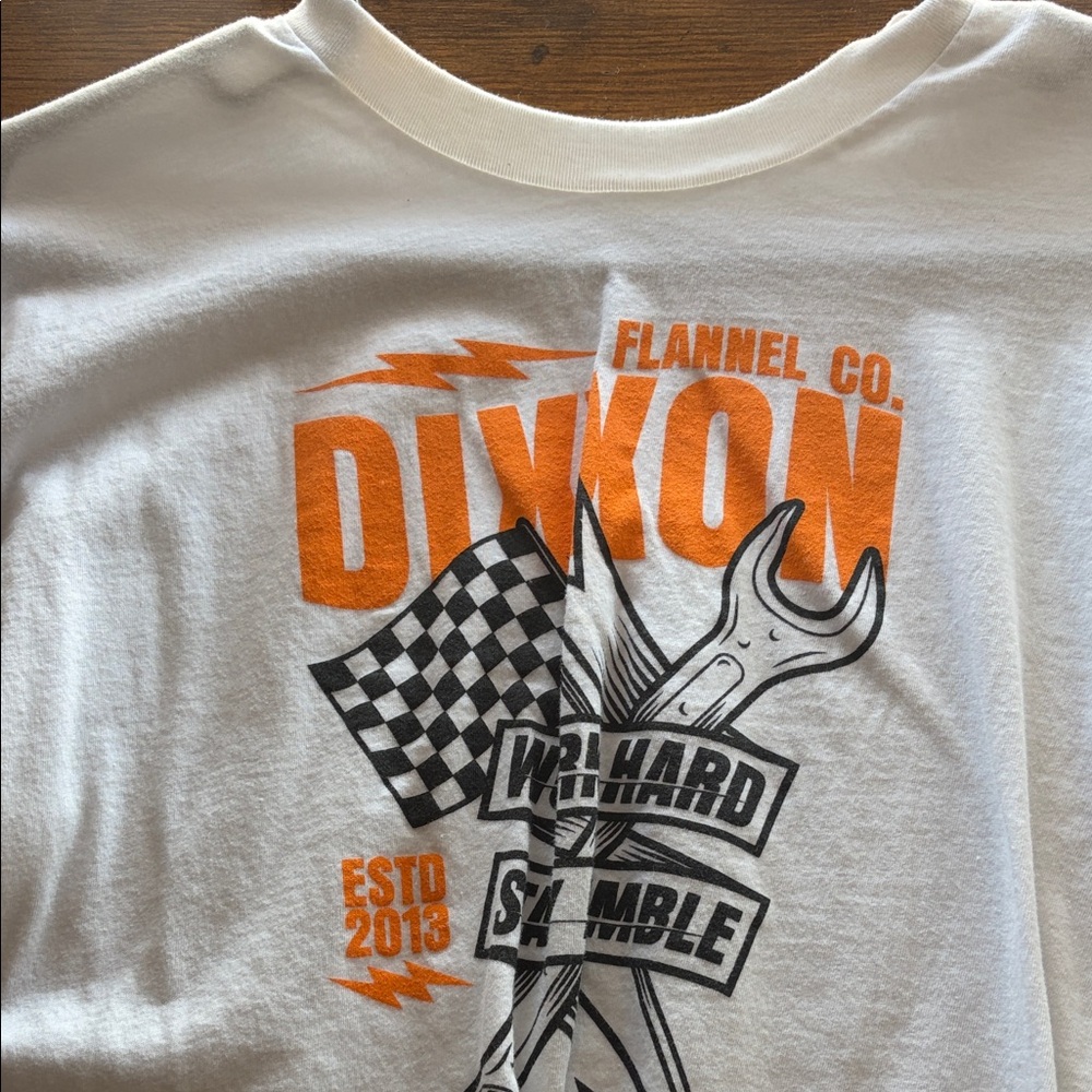 DIXXON White and Orange Crop Top